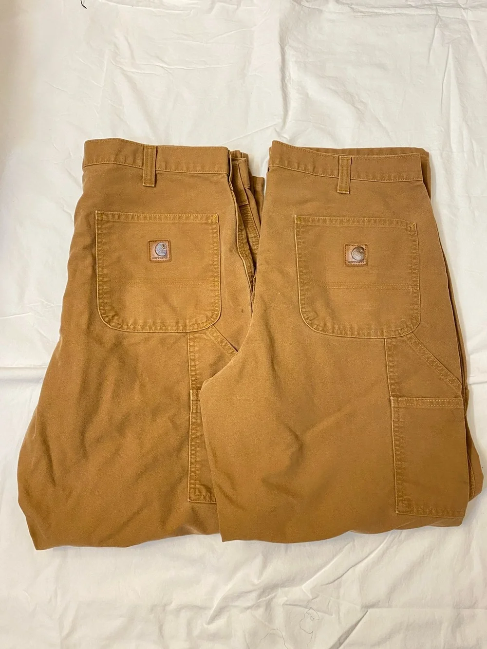 2 vintage Carhartt pants, fair condition Size 36 by 30 Some Stains and Flaws